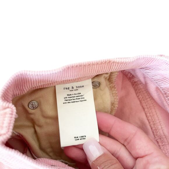 Rag & Bone Pink Corduroy High Rise Skinny Jeans Sz 30 - Picture 4 of 6